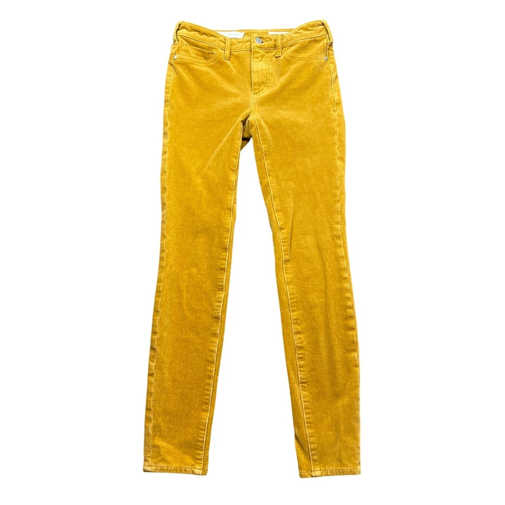Pilcro and the Letterpress High Rise Skinny Corduroy Pants Mustard Yellow 25